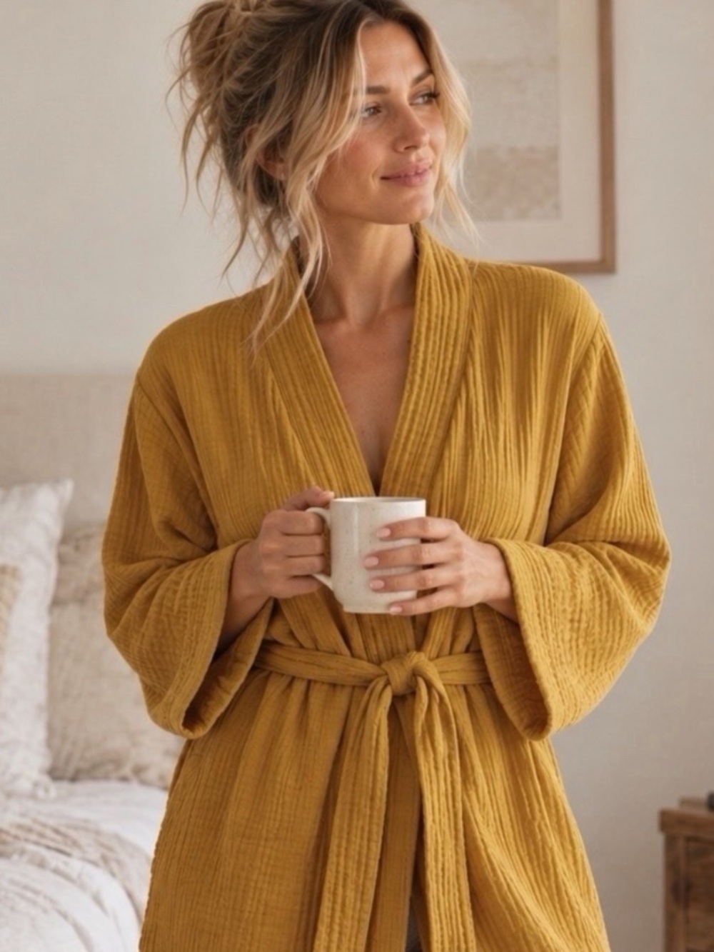 Parachute Cloud Cotton Robe, Mustard XL